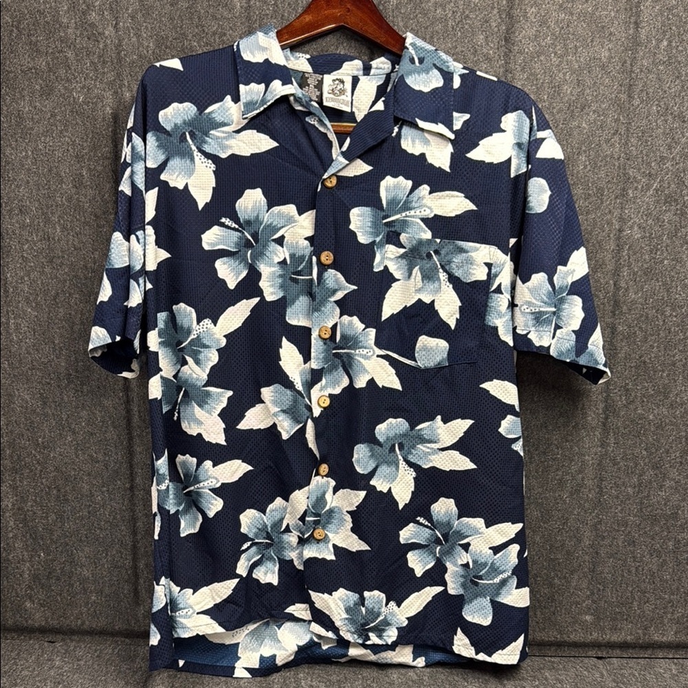 Kennington Casual Blue and White Floral Button Down Shirt